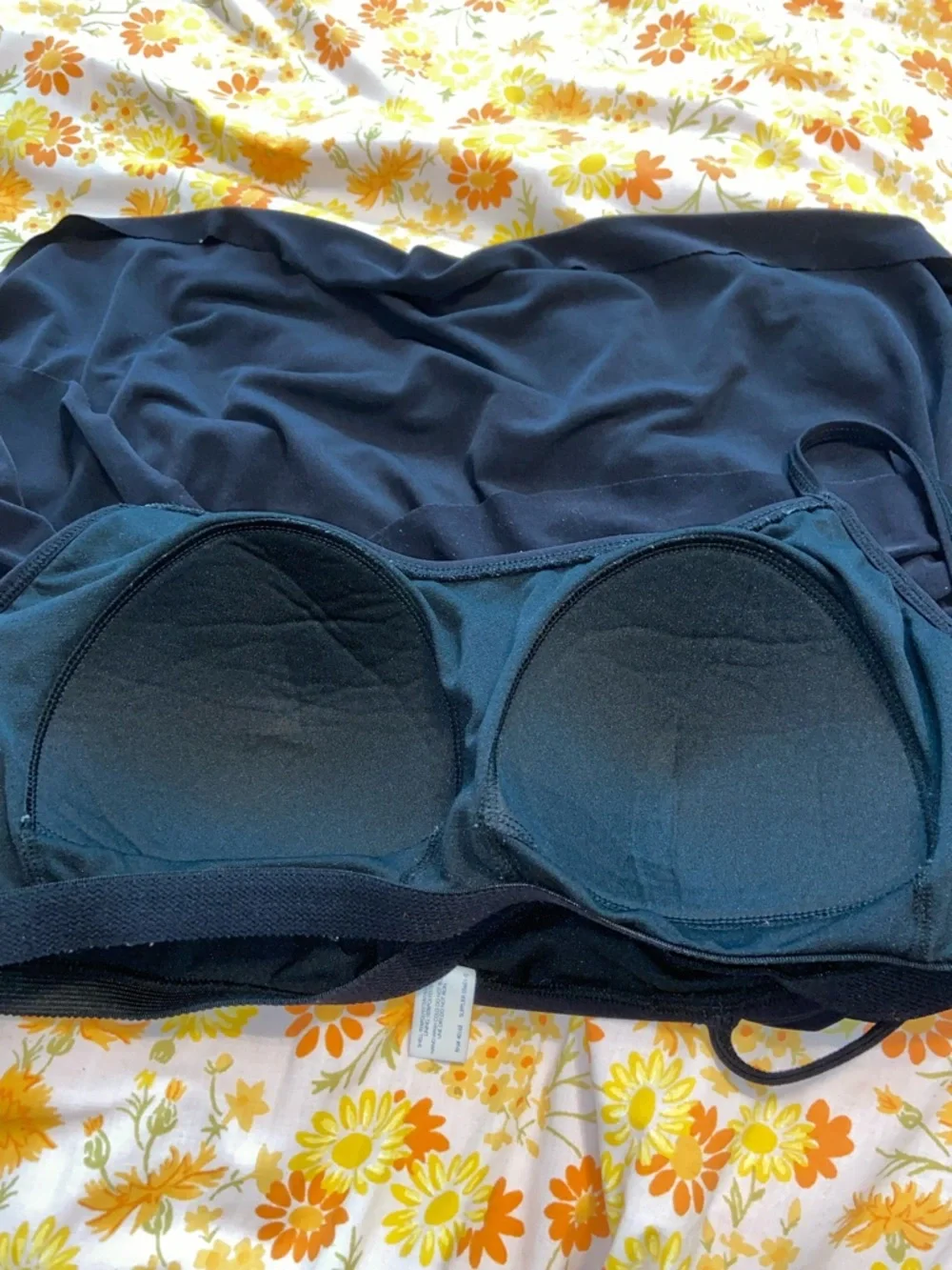 SONNET SHORES BLACK TANKINI TOP Ruffles Loose Flattering - Picture 3 of 5
